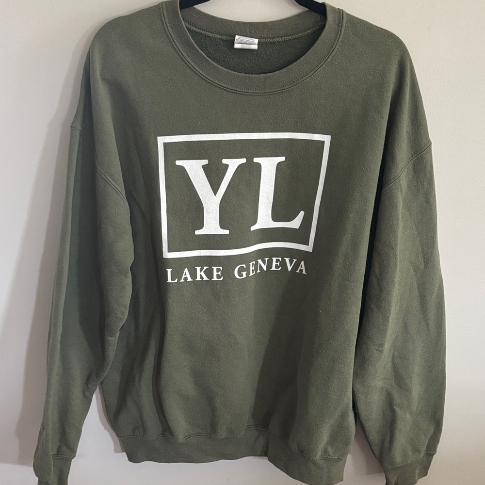 Geneva Women's Crewneck Sweater - Olive Green
